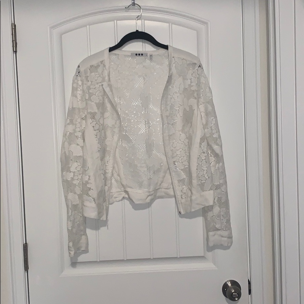 White Lace Zip Jacket